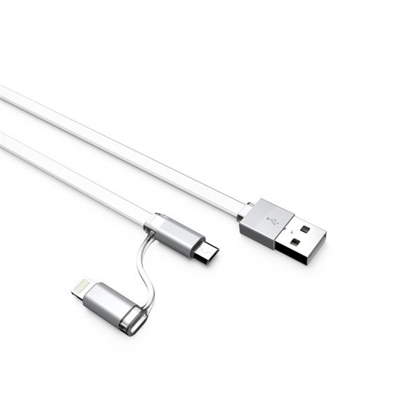 کابل تبدیل USB به microUSB و لایتنینگ الدینیو مدل LC84